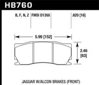 Hawk 08 -12 Jaguar XKR (w/ Alcon Brakes) Performance Ceramic Street Front Brake Pads