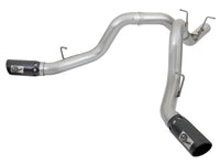 aFe ATLAS 4in DPF-Back Alum Steel Exhaust System w/Dual Exit Black Tip 2017 GM Duramax 6.6L (td)