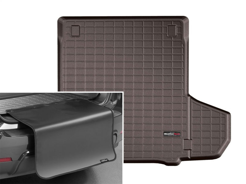 WeatherTech 2017+ Porsche Panamera Cargo Liners w/ Bumper Protector - Cocoa (Trim Needed for Nets)