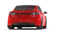 Rally Armor 21-26 Tesla Model S / S Plaid Black UR Mud Flap w/White Logo