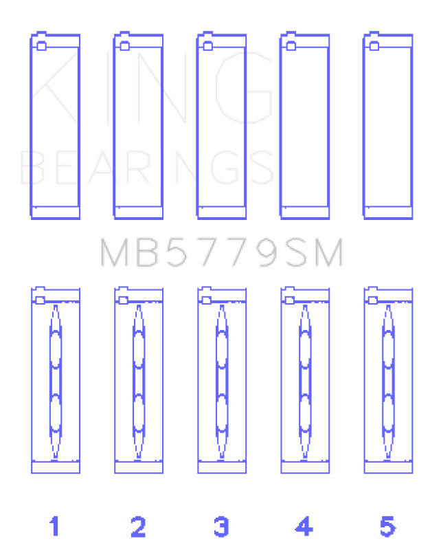 King Engine Bearings Audi CDaa/CDha/CDhb/CDab (Size +0.50mm) Main Bearing Set