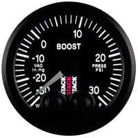 Autometer Stack Instruments 52mm -30INHG To +30PSI Pro Control Boost Pressure Gauge - Black