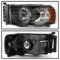 xTune Dodge Ram 1500 02-05 Amber Crystal Headlights Black HD-JH-DR02-AM-BK