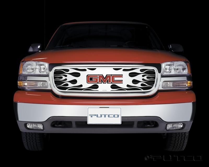 Putco 94-98 GMC Sierra - w/ Logo CutOut (excl 3500) Flaming Inferno Stainless Steel Grille