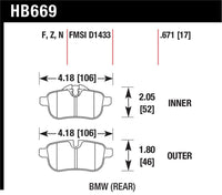 Hawk 09-12 BMW Z4 Rear Street Brake Pads