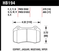 Hawk 2010 Camaro SS Blue 9012 Race Rear Brake Pads