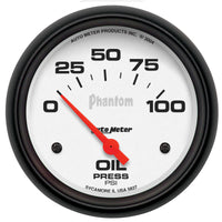 Autometer Phantom 66.7mm 0-100 PSI SSE Oil Pressure Gauge