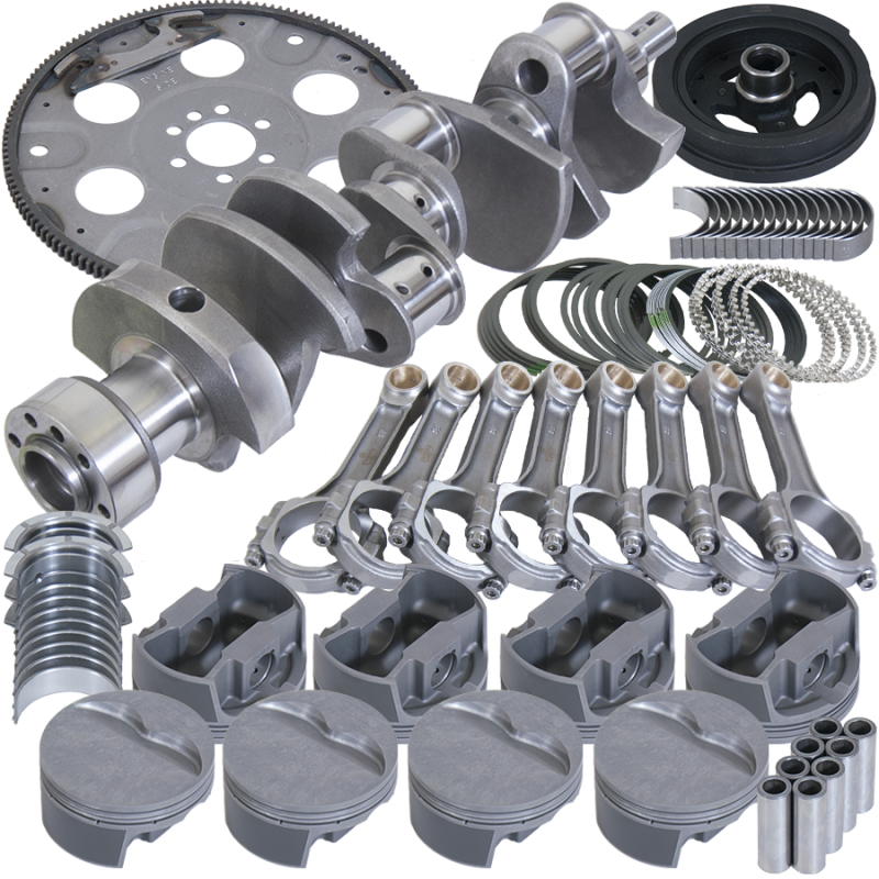 Eagle Chevy 350 1Pc 3.750in Crank 5.700in I-Beam Rod 4.060in Pistons 168 Tooth FP Balanced Assembly