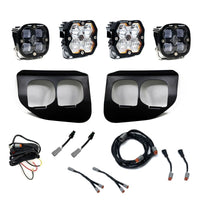 Baja Designs 20-22 Ford Super Duty Squadron 2.0 Pro/SAE Dual Fog Pocket Kit (Driving/Combo) - Clear