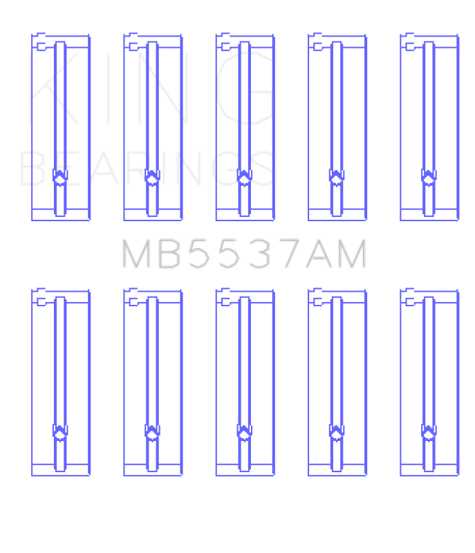 King Ford/Kia/Mazda DOHC 16 Valve/SOHC 8 Valve/SOHC 16 Valve (Size +1.0) Main Bearing Set