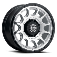 ICON Alloys Rancho 20x9 / 8x180 / 12mm / 5.5in BS Silver Machined w/ Gloss Black Lip Wheel