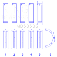 King Engine Bearings Ford 281 4.6L Sohc 16V (Size +0.25mm) Main Bearing Set