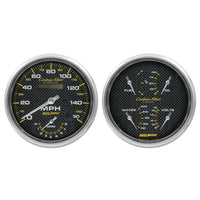Autometer Carbon Fiber Gauge Kit 2pc Quad & Tach/Speedo 5in.