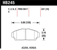 Hawk 1997-2001 Acura Integra GS HPS 5.0 Front Brake Pads
