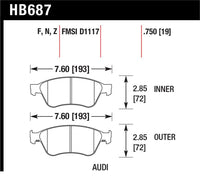 Hawk 04-10 Audi A8 Quattro / 07-11 S6 / 07-10 S8 /  04-06 VW Phaeton HPS Front Street Brake Pads