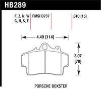 Hawk 97-08 Porsche Boxster / 07-08 Cayman w/ Iron Discs HT-10 Front Race Brake Pads