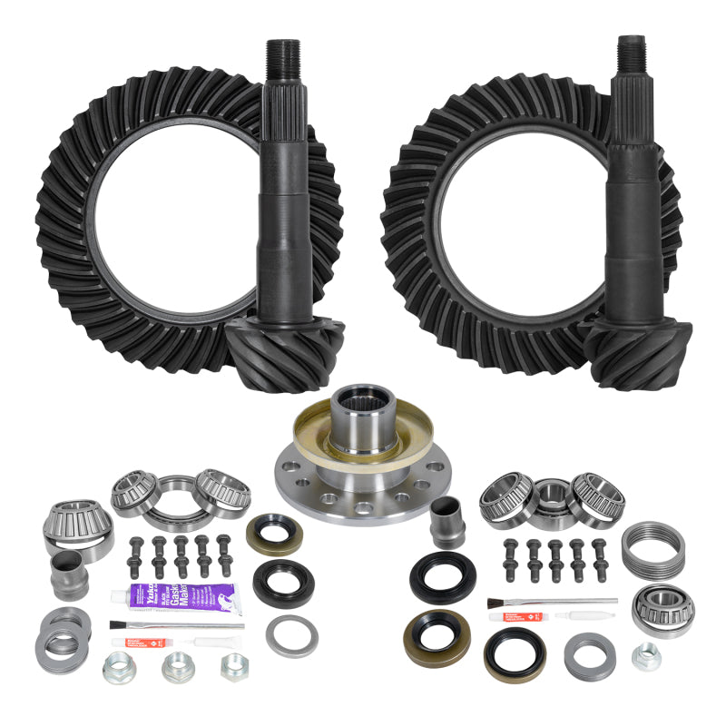 Yukon Gear Ring & Pinion Gear Kit Front & Rear for Toyota 8/7.5R Diff (w/Factory Locker) 5.29 Ratio