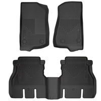 Husky Liners 18-26 Jeep Wrangler JL Unlimited 4dr WeatherBeater Front & 2nd Row Floor Liners - Black