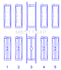 King Engine Bearings Chrysler 426CI / 440CI V8 OHV Coated Performance Main Bearing Set