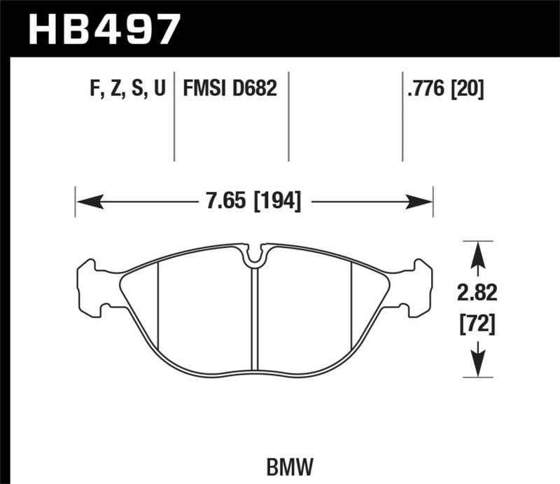 Hawk 95-01 BMW 750iL 5.4L Base Front ER-1 Brake Pads