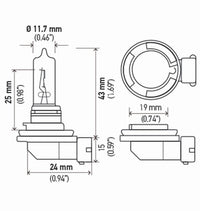 Hella H9 12V 65W PGJ19-5 HP 2.0 Halogen Bulbs