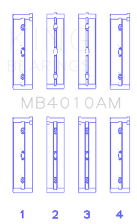 King Engine Bearings Isuzu 6Vd1 (Size +0.50mm) Main Bearing Set