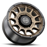 ICON Alloys Rancho 20x9 / 8x180 / 12mm / 5.5in BS Satin Bronze w/ Gloss Black Lip Wheel