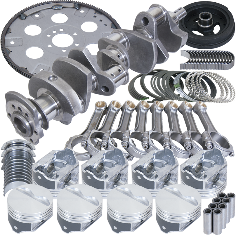Eagle Chevy 350 1Pc 3.480in Crank 5.700in I-Beam Rods 4.040in Pistons 153 Tooth FP Balanced Assembly