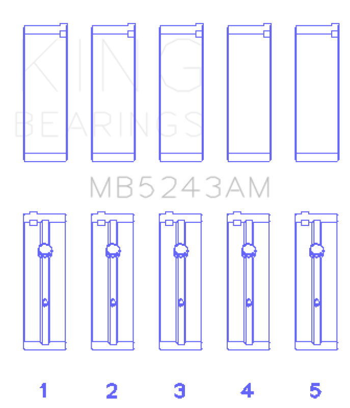 King Engine Bearings Nissan SR20DE (Size 0.75m) Performance Main Bearing Set