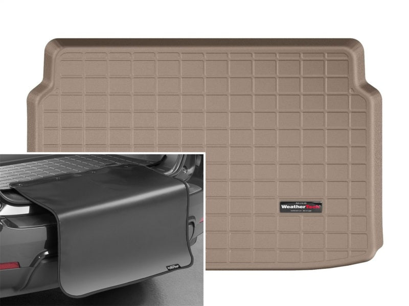 WeatherTech 2018+ Ford EcoSport Cargo Liners w/ Bumper Protector - Tan (Cargo Floor in Middle Pos)