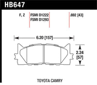 Hawk 2013-2014 Lexus ES300h HPS 5.0 Front Brake Pads
