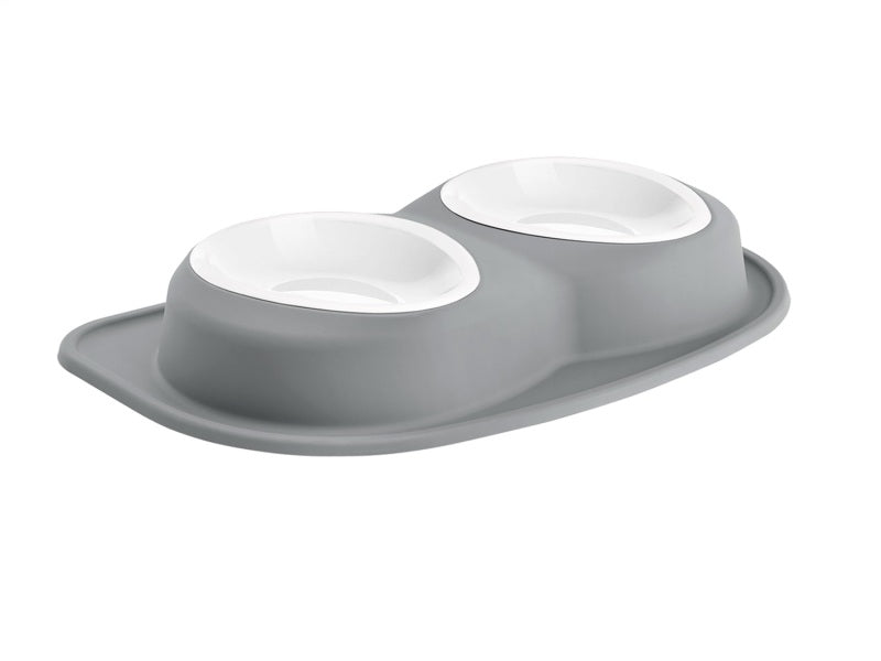 WeatherTech Pet Feeding System Double Low 96oz 3in. Poly Bowl - Dark Grey