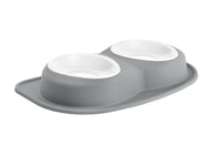 WeatherTech Pet Feeding System Double Low 96oz 3in. Poly Bowl - Dark Grey