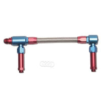 Russell Performance -8 AN to -8 AN ProFlex King Demon Carb Dual Inlet Carb Kit (Red/Blue)