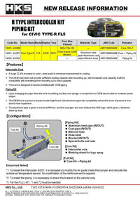 HKS Civic Type R INTERCOOLER KIT FL5 W/O