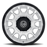 ICON Alloys Rancho 20x9 / 8x170 / 6mm / 5.25in BS Silver MACH w/ Gloss Black Lip Wheel