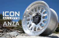 ICON Anza 17x8.5 / 6x5.5 / 0mm / 4.75in BS Silver Machined Wheel