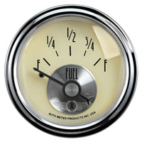 AutoMeter Gauge Fuel Level 2-1/16in. 240 Ohm(e) to 33 Ohm(f) Elec Prestige Antique. Ivory