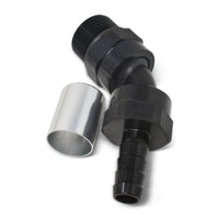 Russell Hose End Crimp On 10 Sae Port Male To -8 Hose 45 Deg Swivel Blk Anodized