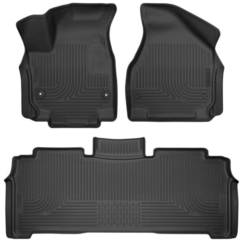 Husky Liners 17-25 Chrysler Pacifica Touring WeatherBeater Front & 2nd Row Floor Liners - Black