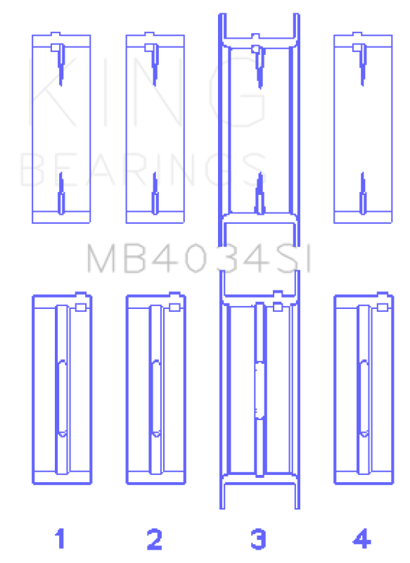 King Engine Bearings Ford 232 (Size 0.25) Main Bearing Set