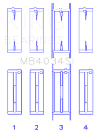 King Engine Bearings Ford 232 (Size 0.25) Main Bearing Set