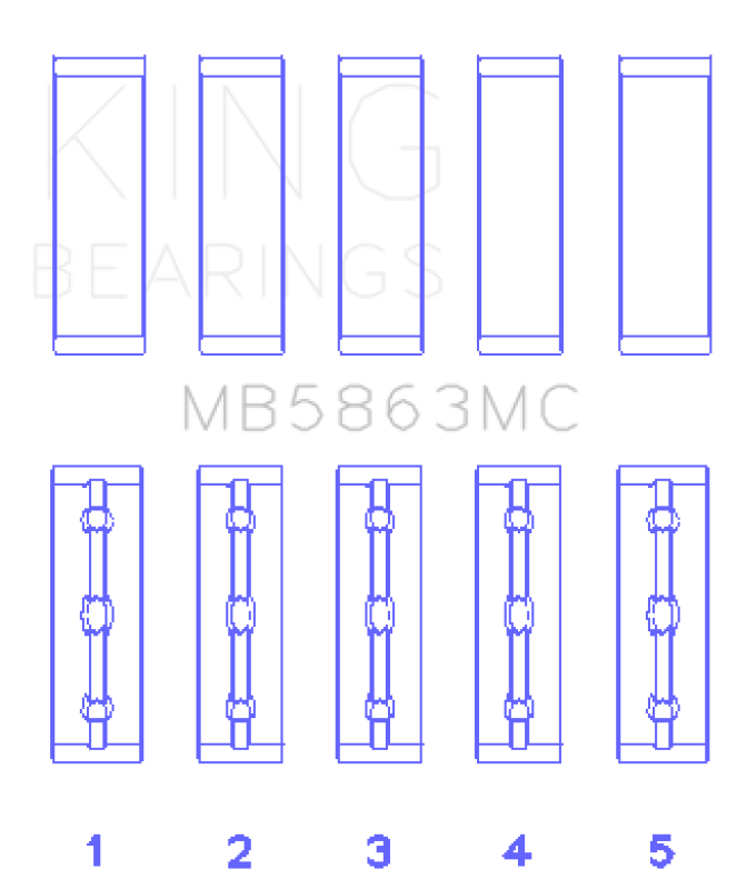King Engine Bearings Toyota 3UR-FE (Size 0.05) Main Bearing Set