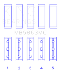 King Engine Bearings Toyota 3Ur-Fe (Size +0.75mm) Main Bearing Set