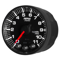 Autometer Spek-Pro Gauge Tach 2 1/16in 11K Rpm W/ Shift Light & Peak Mem - Blk/Blk