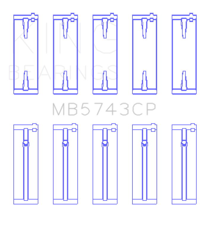 King Engine Bearings Isuzu 4HK1 (Size 0.75 Oversized) Main Bearing Set