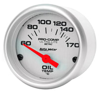 Autometer Ultra-Lite 52mm 60-170 Deg C Electronic Oil Temperature Gauge