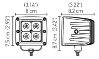 Hella HVF Cube 4 LED Off Road Kit - 3.1in 12W Spot Beam