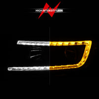 ANZO 11-13 Jeep Grand Cherokee (Factory Halogen Only) Projector Headlights w/Light Bar Swtchbk Black