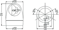 Hella Rotating Lamp H 24V Yellow Mg24 2Rl